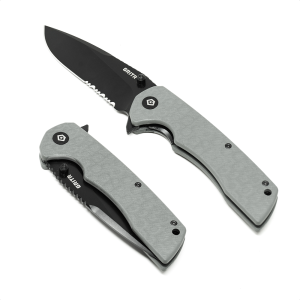 GRITR Stealth Folding Pocket Knife w/ 3.5" D2 Steel Blade, G10 Scales, Pocket Clip - Gritr