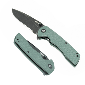 GRITR Stealth Folding Pocket Knife w/ 3.5" D2 Steel Blade, G10 Scales, Pocket Clip - Gritr