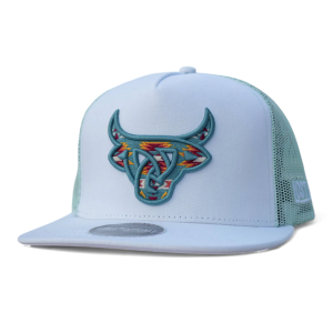 Lost Calf LOST CALF Kids Olmeca White/Light Blue Flat Cap (LCFY0001) - $32.99 at gritroutdoors.com