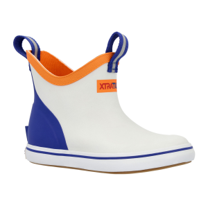 XTRATUF Little Kids ADB 6in White Multi/Blue Ankle Deck Boots (XKAB100C) - Xtratuf