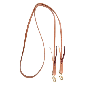 MARTIN SADDLERY Walt Woodard 1/2-inch Thick Tied Snap Ends Roping Rein (WRR12BH) - Martin Saddlery