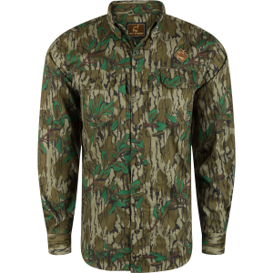 DRAKE Youth Ol' Tom Camo Wingshooter Trey Mossy Oak Greenleaf LS Shirt (OT2606-YTH-012) - Drake