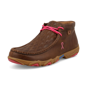 TWISTED X Women's Chukka Driving Moc Dark Tan and Pink Casual Shoes (WDMX004)