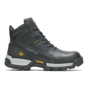 WOLVERINE Men's Tarmac Waterproof Reflective Composite-Toe 6in Black Work Boots (W10304)