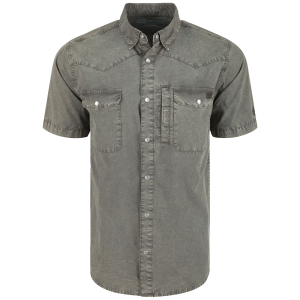 DRAKE Mens Cinco Ranch Western Acid Washed SS Shirt (DS2233) - Drake