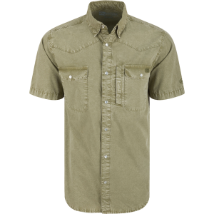 DRAKE Mens Cinco Ranch Western Acid Washed SS Shirt (DS2233) - Drake