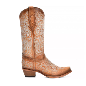 Corral CORRAL Crackled Straw/Blue Liminiscent Embroidery Western Boots (C4144) - $192.99 at gritroutdoors.com