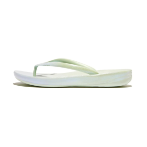 FITFLOP Women's Iqushion Sagebrush/Skywash Blue Iridescent Ergonomic Flip-Flops (HU8-B11)