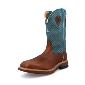 TWISTED X Men's 12in Western Sequoia/Turquoise Work Boots (MXBAW07)