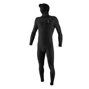 O'NEILL Men's HyperFreak 4/3+mm Chest Zip Full Black/Black Wetsuit with Hood (5346-A00)