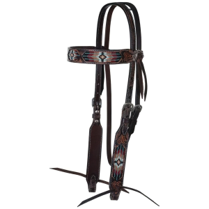 CIRCLE Y 5/8in Southwestern Beaded Browband Headstall (X0216-600V) - Circle Y