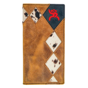 HOOEY Roughy Crazy Horse Tan/Black with Patchwork Rodeo Wallet (RW004-TNBK) - Hooey