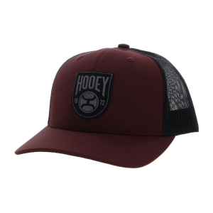 HOOEY Bronx 6-Panel Black/Gray Hooey Patch Maroon/Black Trucker Cap (2203T-MABK)
