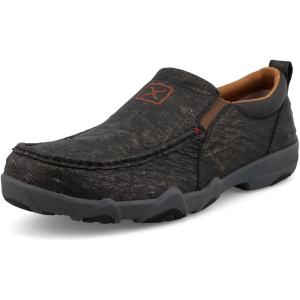 TWISTED X Men's Slip-On UltraLite X Iron Gray Ostrich Driving Moc (MDMU007)