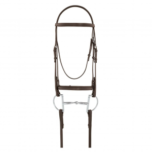 CAMELOT Plain Raised Brown Padded Bridle, Size: Horse (468254BRN-HRSE)