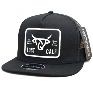 LOST CALF Plate White/Black Flat Cap (LCF00001)