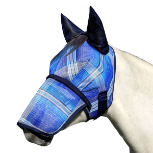 KENSINGTON PROTECTIVE PRODUCTS 73% UV Blocking Deluxe Fly Mask w/ Removable Nose, Soft Mesh Ears & Forelock Opening (KFM421) - Kensington Protective Products