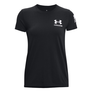 Under Armour UNDER ARMOUR Women's UA Freedom Banner Medium Black/White T-Shirt (1370819-001-MD) - $29.08 at gritroutdoors.com