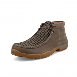 TWISTED X Men's Chukka Driving Taupe Gray/Black Moccasins (MDM0097)