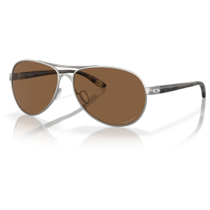 OAKLEY Women's Feedback Satin Chrome Frame/Prizm Bronze Lenses Sunglasses (OO4079-4759) - Oakley