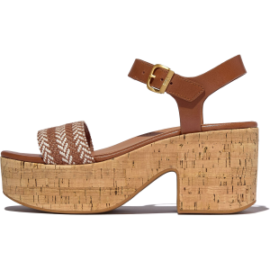 FITFLOP Women's Platfforms V-Weave/Leather Heeled A/Strap Sandals (E3Z)