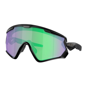 OAKLEY Wind Jacket 2.0 Matte Black Frame/ Prizm Road Jade Lens Sunglasses (OO9418-2845) - Oakley