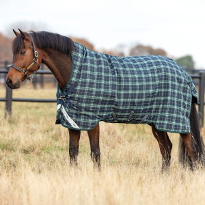 HORSEWARE IRELAND Rhino Wug 100g Hunter Check/Navy & Green Turnout Blanket (AABW61-H3BH)