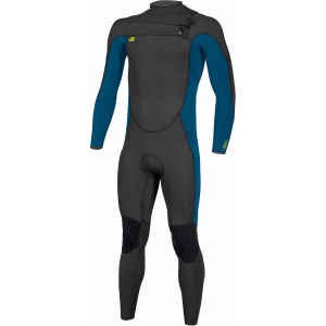 O'NEILL Youth Ninja 3/2mm Chest Zip Full Black/Ultrablue/DayGlo Wetsuit (5475-GQ9) - O'neill