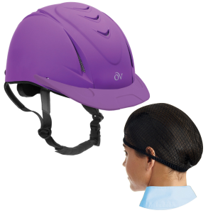 OVATION Deluxe Schooler Helmet with OVATION Deluxe PK/2 Black One Size Hair Net - Ovation