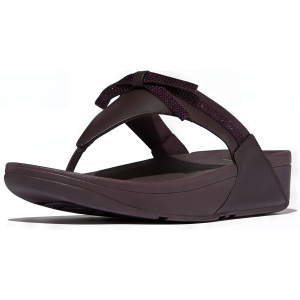 FITFLOP Women's Lulu Glitz-Bow Leather Toe-Post Sandals (E1G)