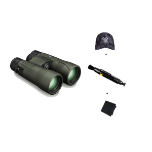 VORTEX Viper HD 12x50mm Binocular w/ Lens Cleaning Pen, Logo Black Camo Hat & Microfiber Cleaning Cloth