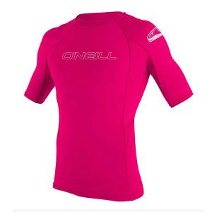 O'NEILL Youth Basic Skins 50+ Watermelon Short Sleeve Rash Guard (3345-182) - O'neill