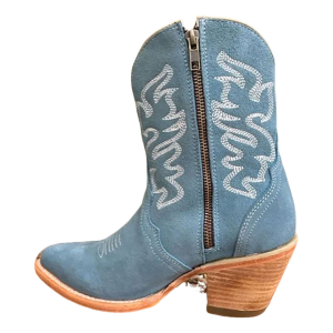 Corral CORRAL Women's Steel Blue Embroidery Ankle Boots (N0008) - $154.99 at gritroutdoors.com