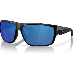 COSTA DEL MAR Men's Fly Line Matte Black/Blue Mirror 580P Polarized Sunglasses (06S9129-91290964)