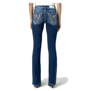 MISS ME Womens Albus Faux Flap Pocket Mid-Rise 32L Bootcut Jeans (M5082B174V) - Miss Me