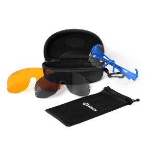 GRITR Shooting Safety Glasses w/ 3 Interchangeable Lenses & Eva Case