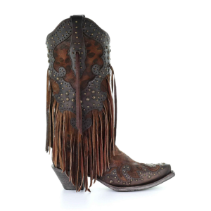 Corral CORRAL Womens Goat Overlay Studs and Fringes Boots - $288.00 at gritroutdoors.com