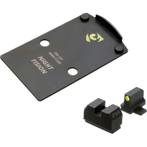 NIGHT FISION NF RMR/507c to Sig P320 Optic Plate with Tritium Ylw Front Sight Combo (SIG-OPBS-RMR-P320-YGZX)