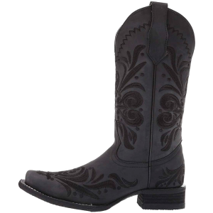 CIRCLE G by CORRAL Ladies Black Embroidery Sq. Toe Boots (L5464)