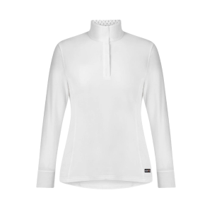 KERRITS Winter Circuit White/Bits N Crops Long Sleeve Show Shirt (40662WHT/BITSCRP) - Kerrits