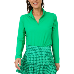 IBKUL Women's Solid Long Sleeve Mock Neck Top (80000)