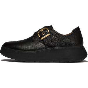 FITFLOP Women's F-Mode Stitch Tumbled-Leather Monk Strap Black Shoes (E1V-001) - Fitflop