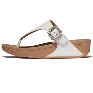 FITFLOP Women's Lulu Crystal-Buckle Leather Toe-Post Sandals (E1D) - Fitflop