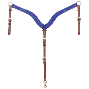 CIRCLE Y Marfa Lights Suede Royal Blue Breast Collar (1070-20-AK) - Circle Y