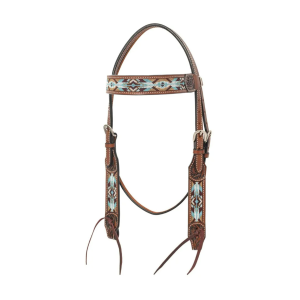 CIRCLE Y Buckskin Beaded Browband Headstall (1072-10-S5) - Circle Y