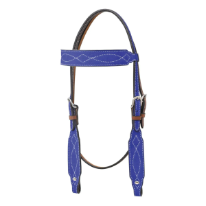 CIRCLE Y Marfa Lights Suede Browband Royal Headstall (1070-10-AK) - Circle Y