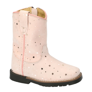 SMOKY MOUNTAIN BOOTS Toddler's Autry Pink Leather Boots with Metallic Stars (3319T)
