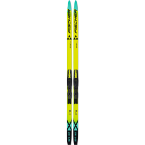 FISCHER Junior Sprint Crown Neon Yellow/Green Nordic Ski Set with Tour Step-In Jr IFP Bindings Mounted (NV63025)