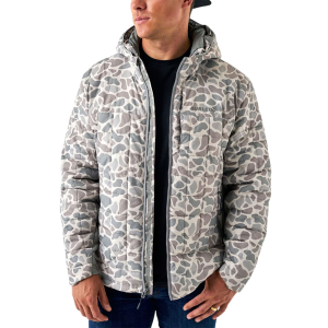 BURLEBO Men's Puffer Classic Deer Camo Jacket (PJACK-CDC)