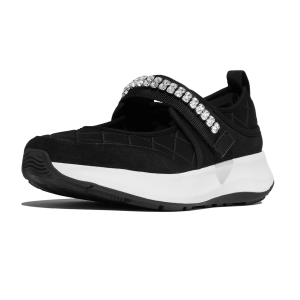 Fitflop FITFLOP Women's F-Mode Flow Crystal-Strap Quilted Mary Janes Shoes (E21) - $89.00 at gritroutdoors.com